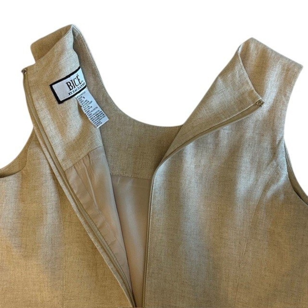 Bice Sag Harbor Dress 55% Linen Sleeveless Sheath Career Party Beige Dress Sz‎ 8 - Picture 10 of 13